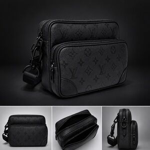 Authentic Louis Vuitton M26783 Black Monogram Empreinte Leather Crossbody